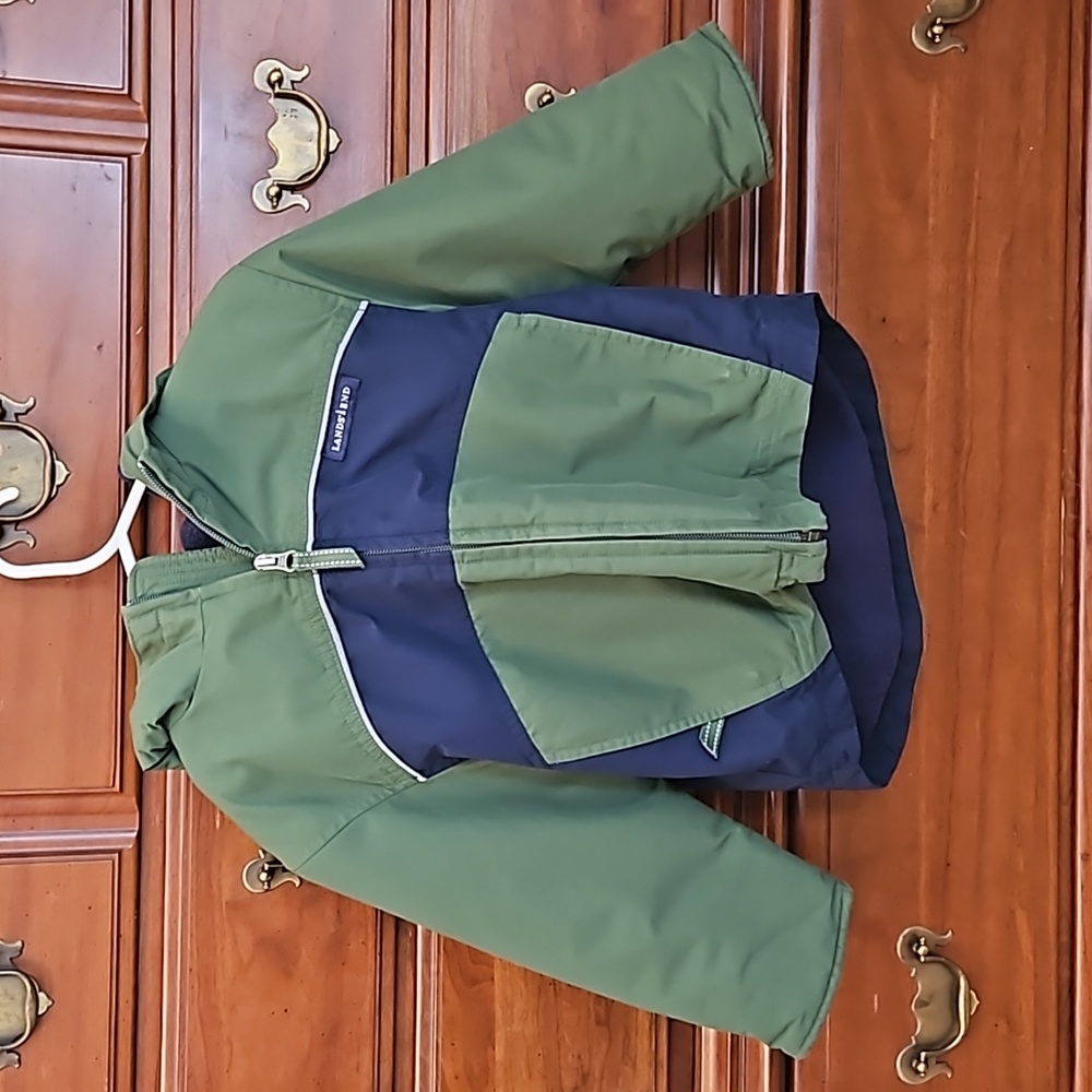 Green Blue Fleece Winter Coat
